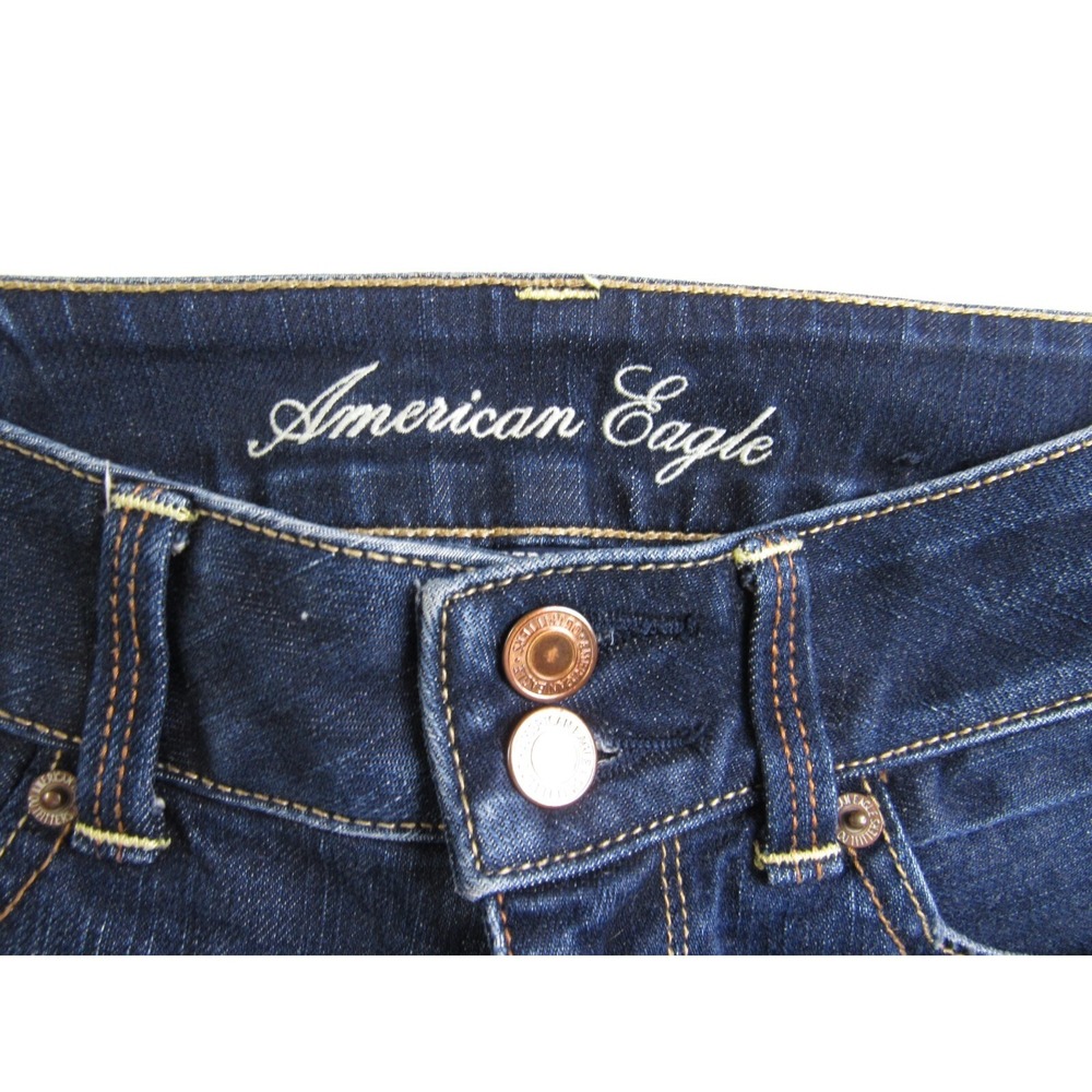 American Eagle Jeans Artist Cropped Dark Wash Women's Size 0 - Picture 7 of 7